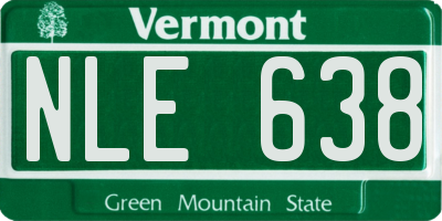 VT license plate NLE638