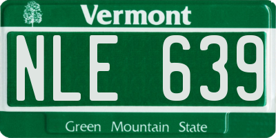 VT license plate NLE639