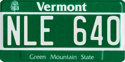 VT license plate NLE640