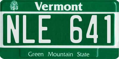 VT license plate NLE641