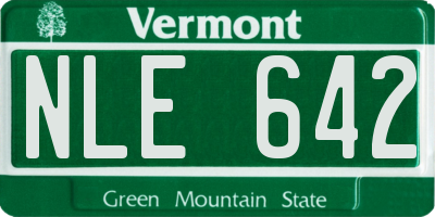 VT license plate NLE642