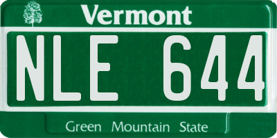 VT license plate NLE644