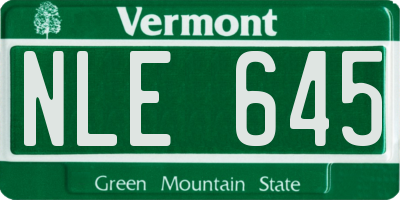 VT license plate NLE645
