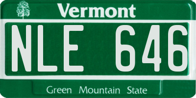 VT license plate NLE646