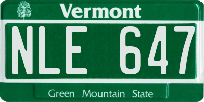 VT license plate NLE647
