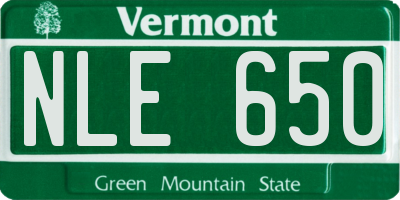VT license plate NLE650