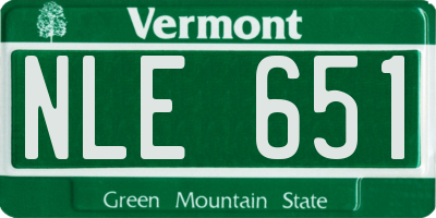 VT license plate NLE651