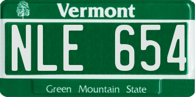 VT license plate NLE654