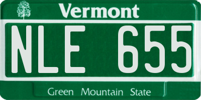 VT license plate NLE655