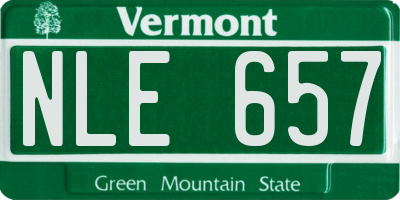 VT license plate NLE657