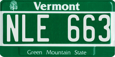 VT license plate NLE663