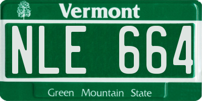 VT license plate NLE664