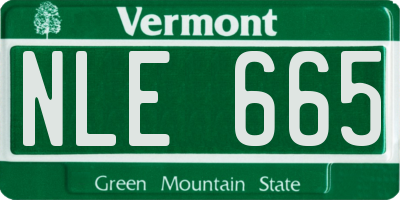 VT license plate NLE665