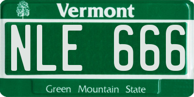 VT license plate NLE666