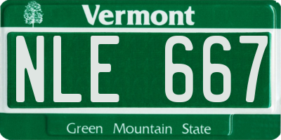 VT license plate NLE667