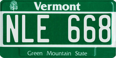 VT license plate NLE668
