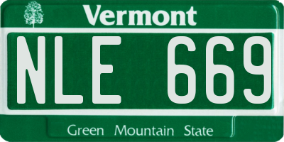VT license plate NLE669