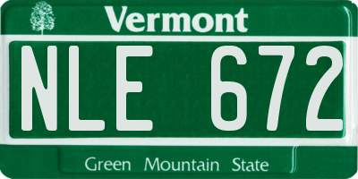VT license plate NLE672