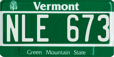 VT license plate NLE673