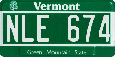 VT license plate NLE674