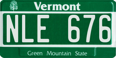 VT license plate NLE676