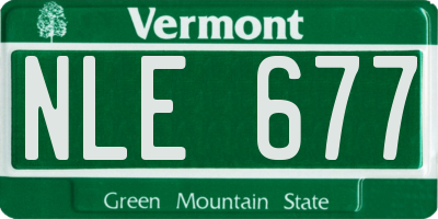 VT license plate NLE677