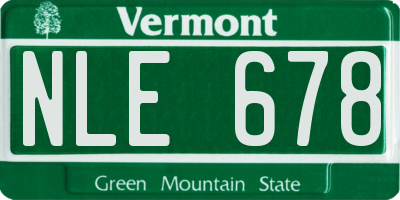 VT license plate NLE678