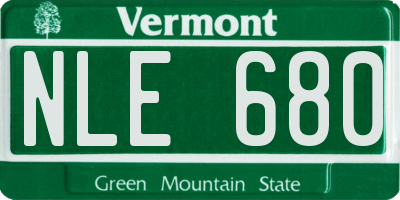 VT license plate NLE680