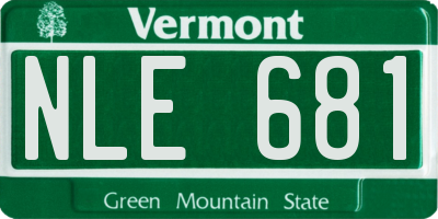 VT license plate NLE681