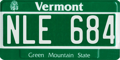 VT license plate NLE684