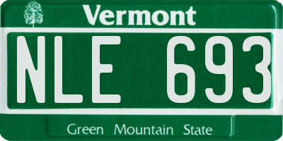 VT license plate NLE693