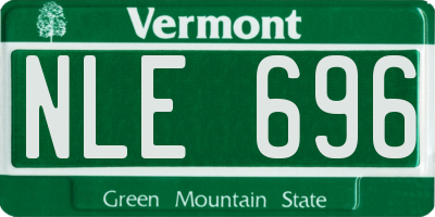 VT license plate NLE696