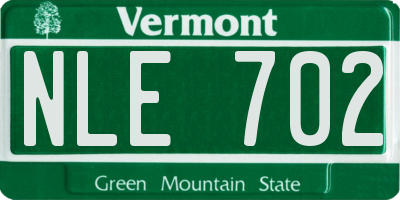 VT license plate NLE702