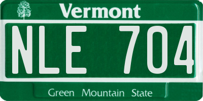 VT license plate NLE704