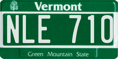 VT license plate NLE710