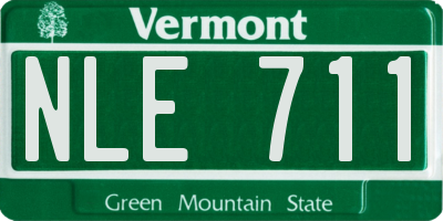 VT license plate NLE711