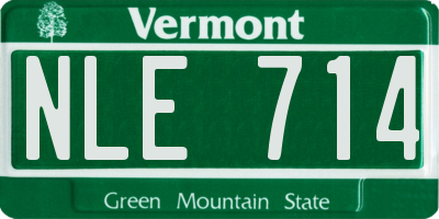 VT license plate NLE714