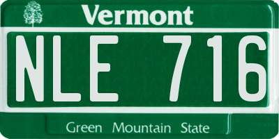 VT license plate NLE716