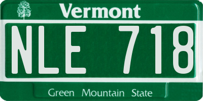 VT license plate NLE718