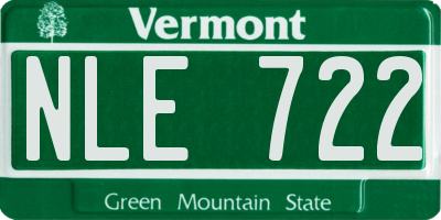 VT license plate NLE722