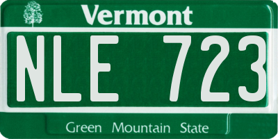 VT license plate NLE723