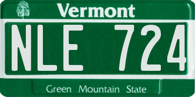 VT license plate NLE724