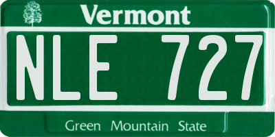 VT license plate NLE727