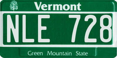 VT license plate NLE728