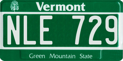 VT license plate NLE729