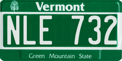VT license plate NLE732