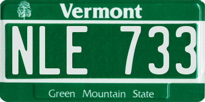 VT license plate NLE733