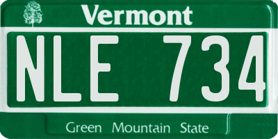 VT license plate NLE734