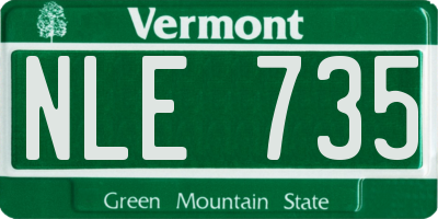 VT license plate NLE735