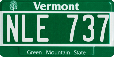 VT license plate NLE737